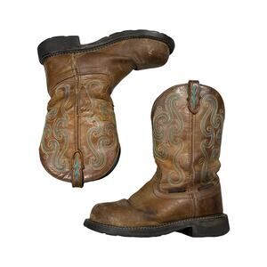 Justin 11” Tasha Steel Toe Waterproof Work Boot Cowboy western Round cowhide 7B
